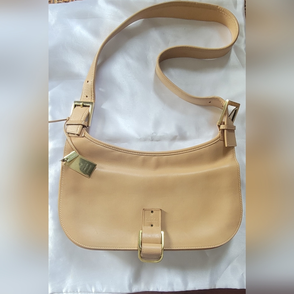 Gucci Leather Shoulder Bag with Gold Hardware